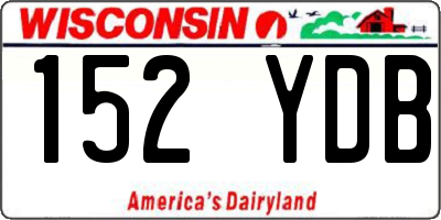 WI license plate 152YDB