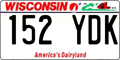 WI license plate 152YDK
