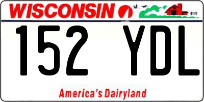 WI license plate 152YDL