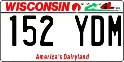 WI license plate 152YDM
