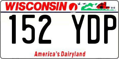 WI license plate 152YDP