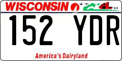 WI license plate 152YDR