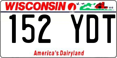 WI license plate 152YDT
