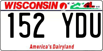 WI license plate 152YDU