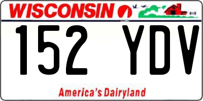 WI license plate 152YDV