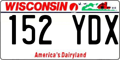 WI license plate 152YDX