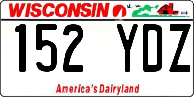 WI license plate 152YDZ