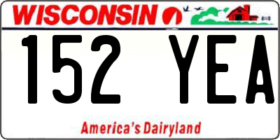 WI license plate 152YEA