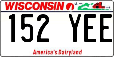 WI license plate 152YEE