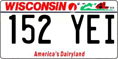 WI license plate 152YEI