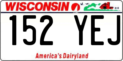 WI license plate 152YEJ