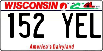 WI license plate 152YEL
