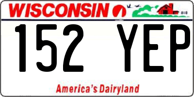 WI license plate 152YEP