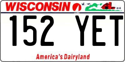 WI license plate 152YET