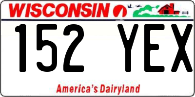WI license plate 152YEX