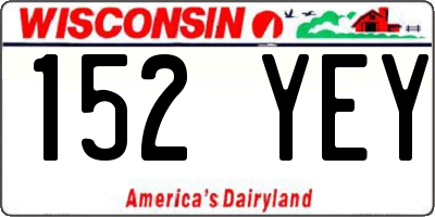 WI license plate 152YEY