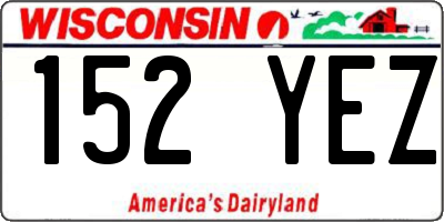 WI license plate 152YEZ