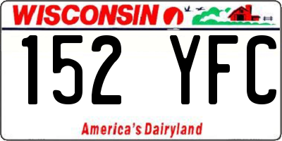 WI license plate 152YFC