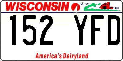 WI license plate 152YFD