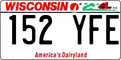 WI license plate 152YFE