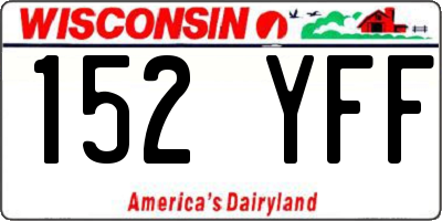 WI license plate 152YFF