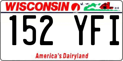 WI license plate 152YFI