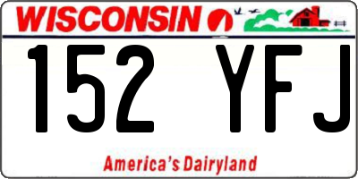 WI license plate 152YFJ