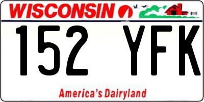WI license plate 152YFK