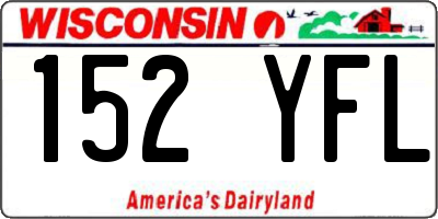 WI license plate 152YFL