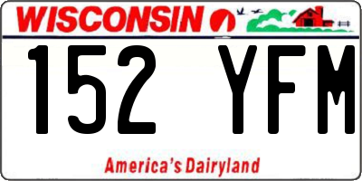 WI license plate 152YFM
