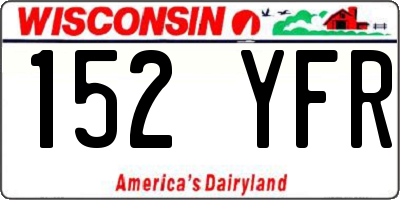 WI license plate 152YFR
