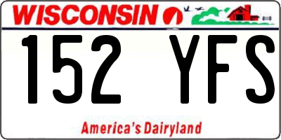 WI license plate 152YFS