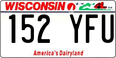 WI license plate 152YFU