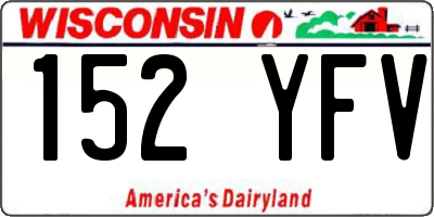 WI license plate 152YFV