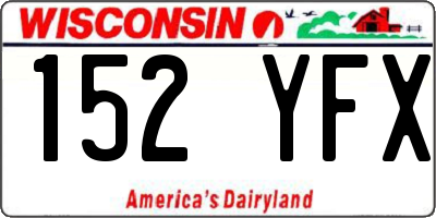 WI license plate 152YFX