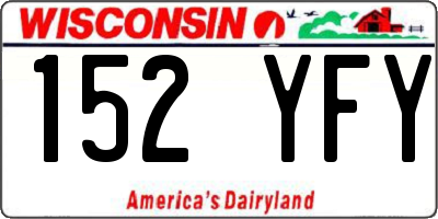 WI license plate 152YFY