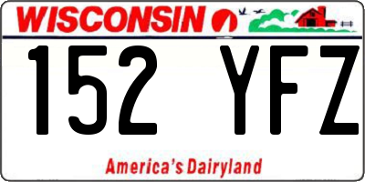 WI license plate 152YFZ