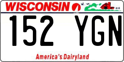 WI license plate 152YGN