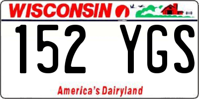 WI license plate 152YGS