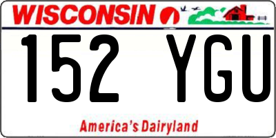 WI license plate 152YGU