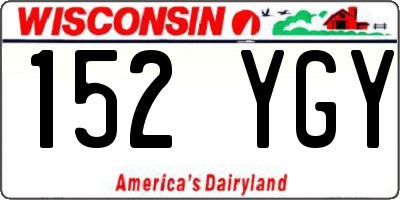 WI license plate 152YGY