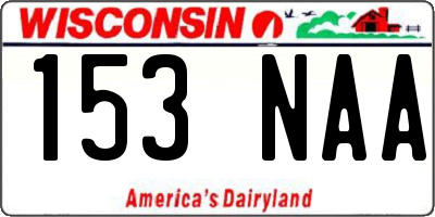 WI license plate 153NAA