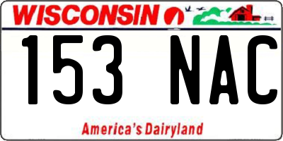 WI license plate 153NAC