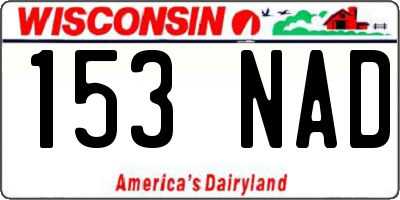 WI license plate 153NAD