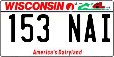 WI license plate 153NAI