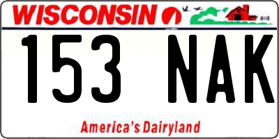 WI license plate 153NAK