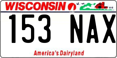 WI license plate 153NAX