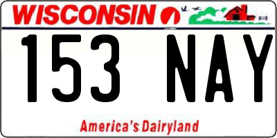 WI license plate 153NAY
