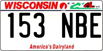WI license plate 153NBE