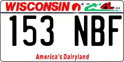 WI license plate 153NBF